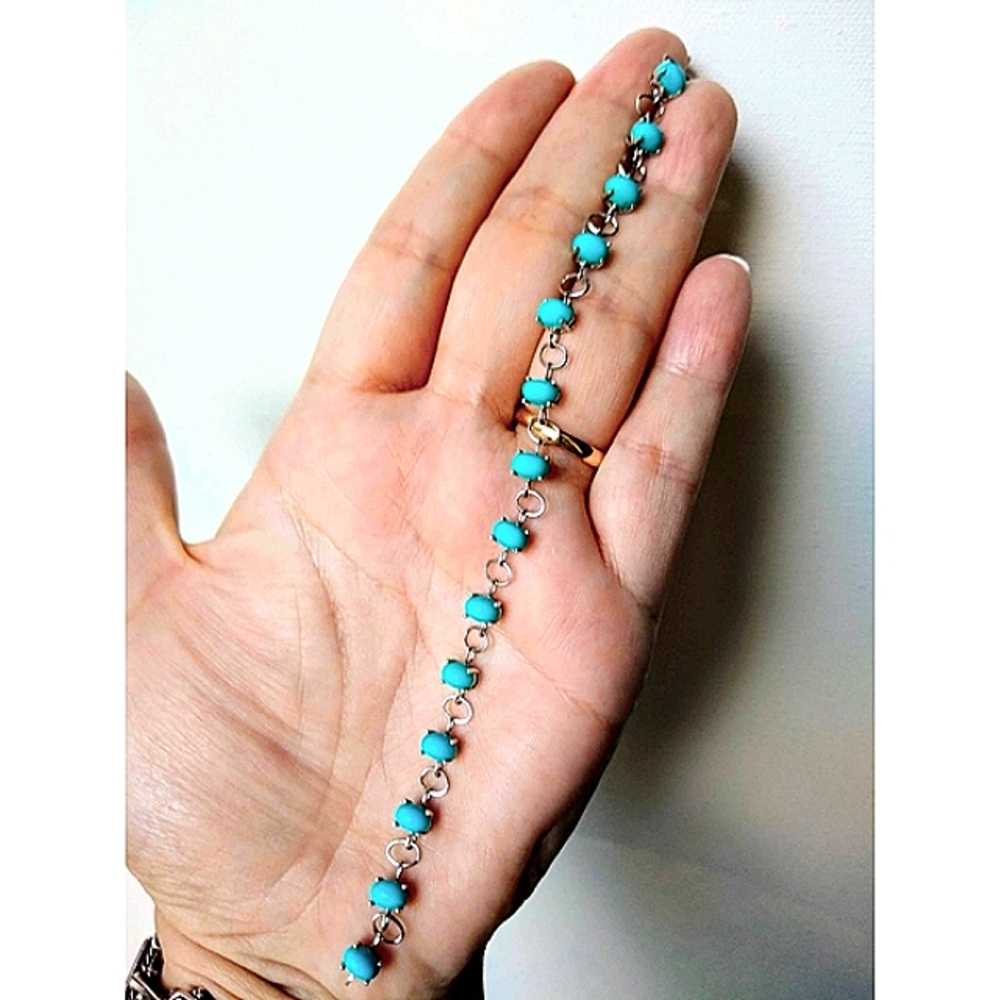 Solid 10KG Sleeping Beauty Turquoise bracelet - Picture 2 of 7